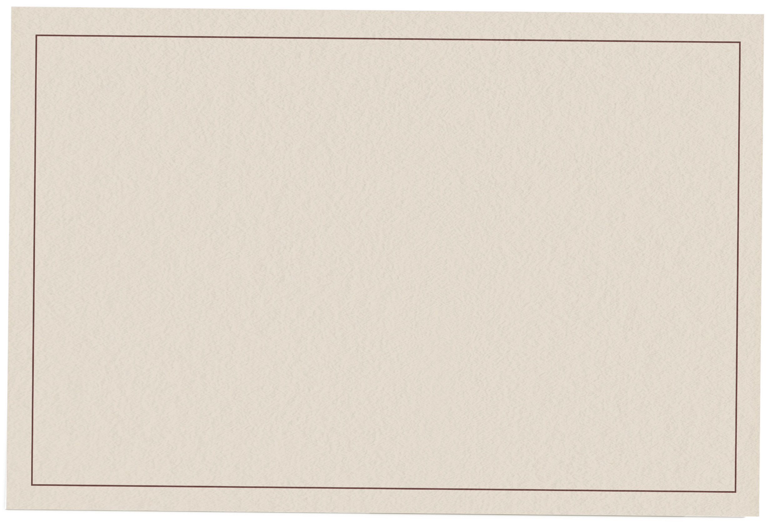 Close-up of a blank beige sheet of paper with a red border in the top and left margins.