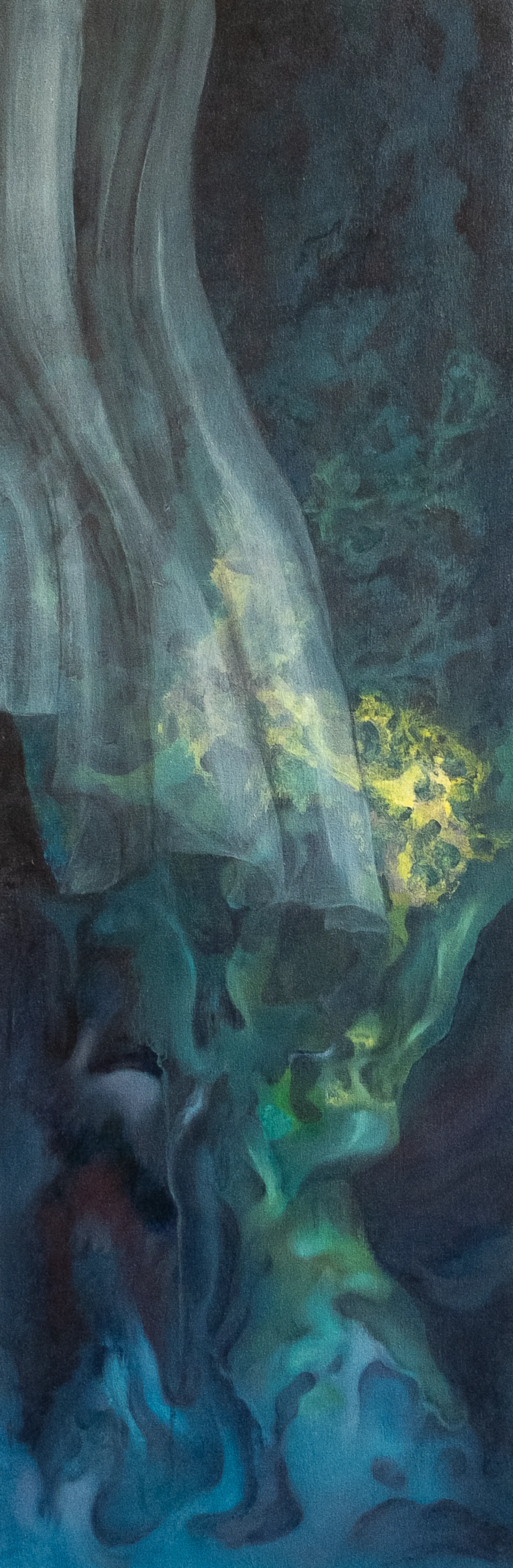 Foyer, Sophie Chau-Banh — huile sur toile, 90 × 30 cm, 2025