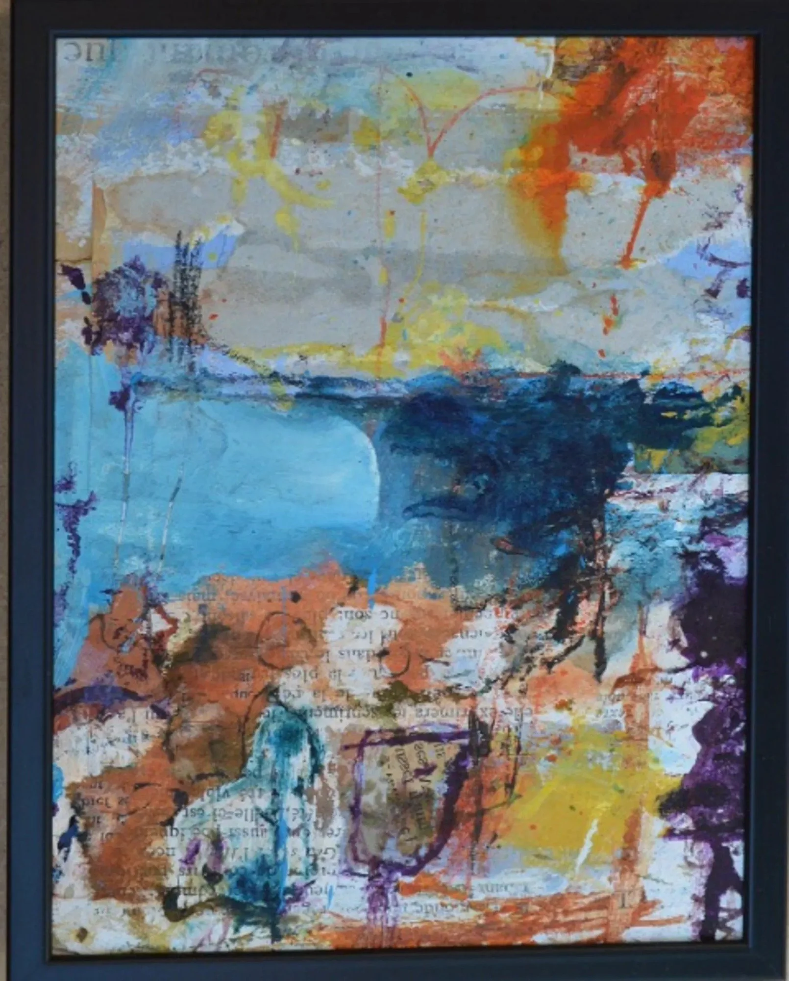 « Sans titre n°1 », techniques mixtes sur papier ancien, Xavier Vanlaere