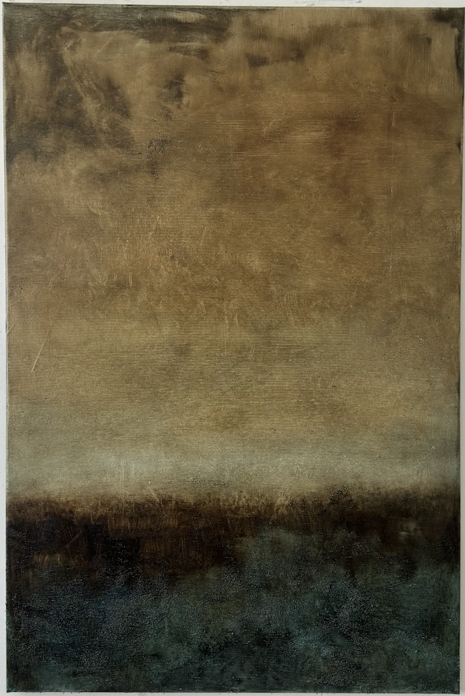 Fire Memory, Agnieszka Stadnicka — huile sur toile, 120 × 80 cm, 2026