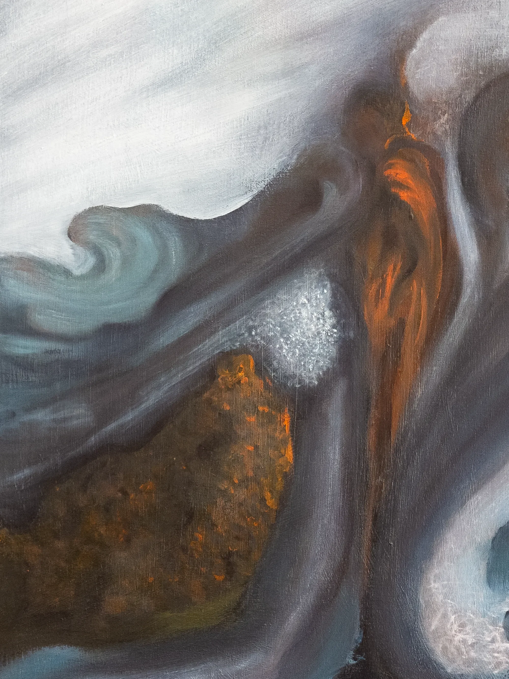 Mélancolie, Sophie Chau-Banh — volet gauche du diptyque, huile sur toile, 46 × 38 cm, 2026