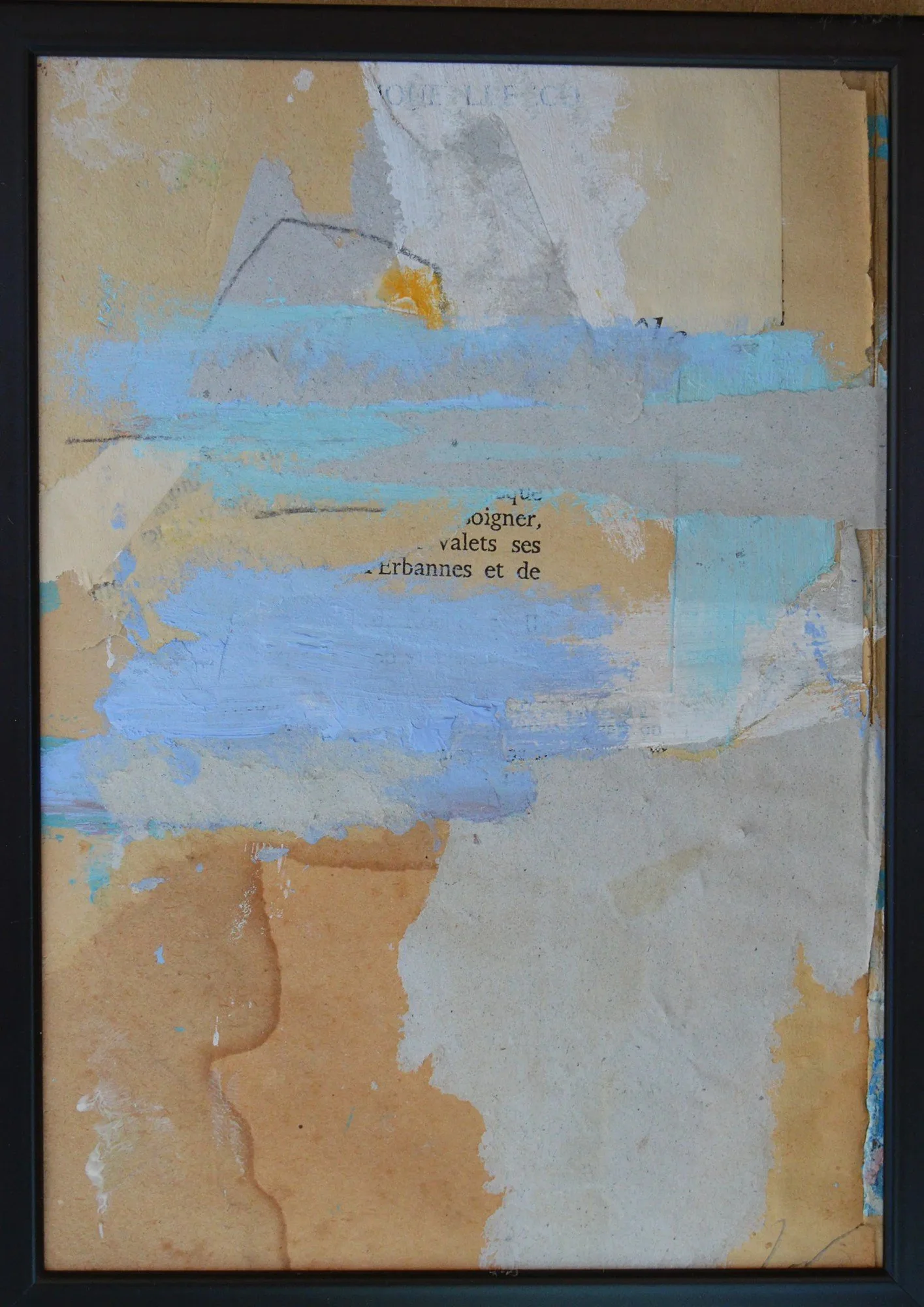 « Sans titre n°10 », techniques mixtes sur papier ancien, Xavier Vanlaere