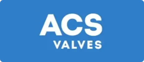 Blue background with white text that says 'ACS VALVES'.