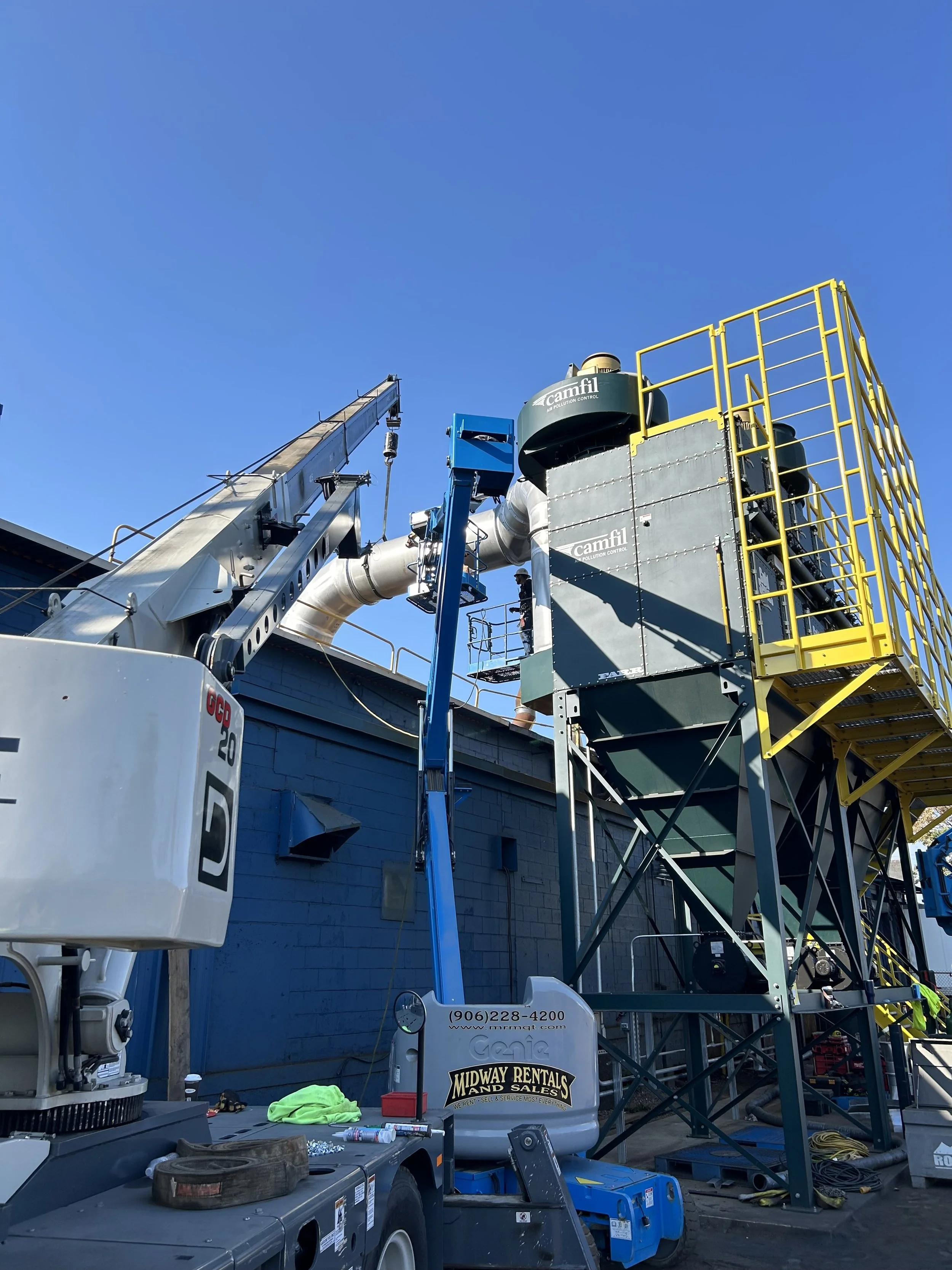 Air quality dust collector installation