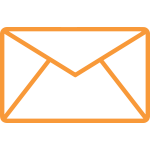 Orange outline of an envelope