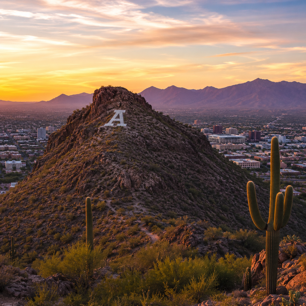 A Mountain overlooking Tucson, Arizona