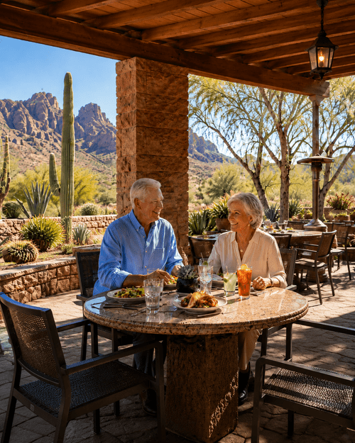 A couple having lunch together