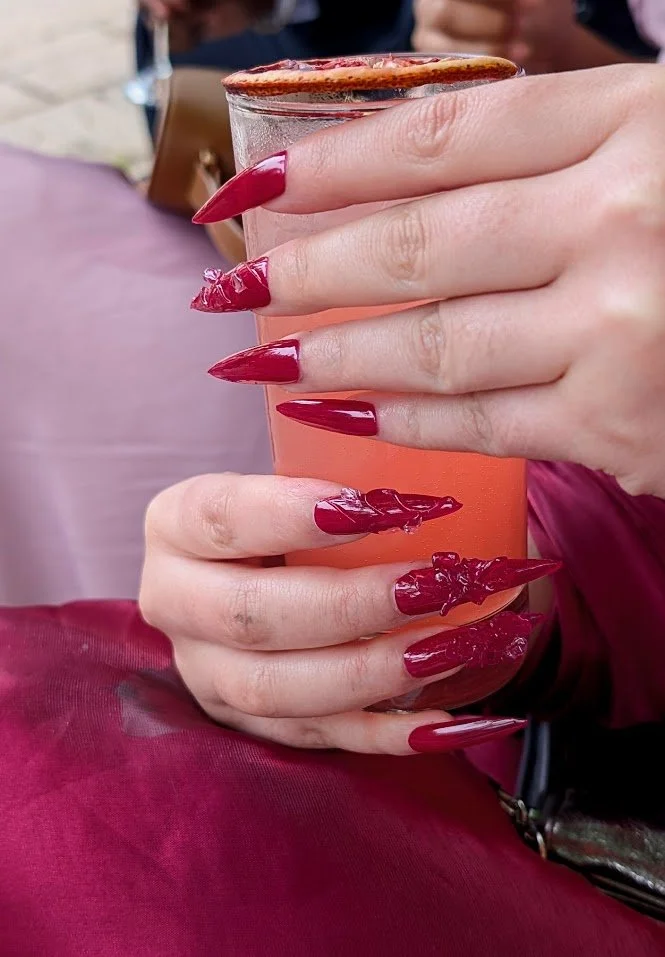 Crimsion Glass press on nail set