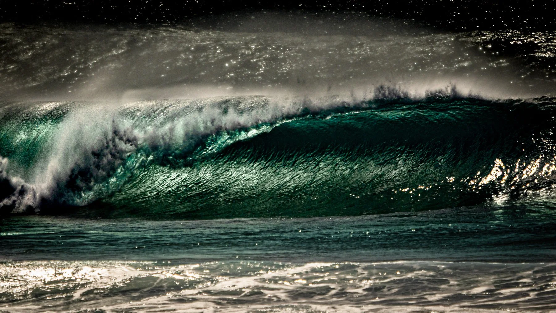 Ocean wave crashing over.
