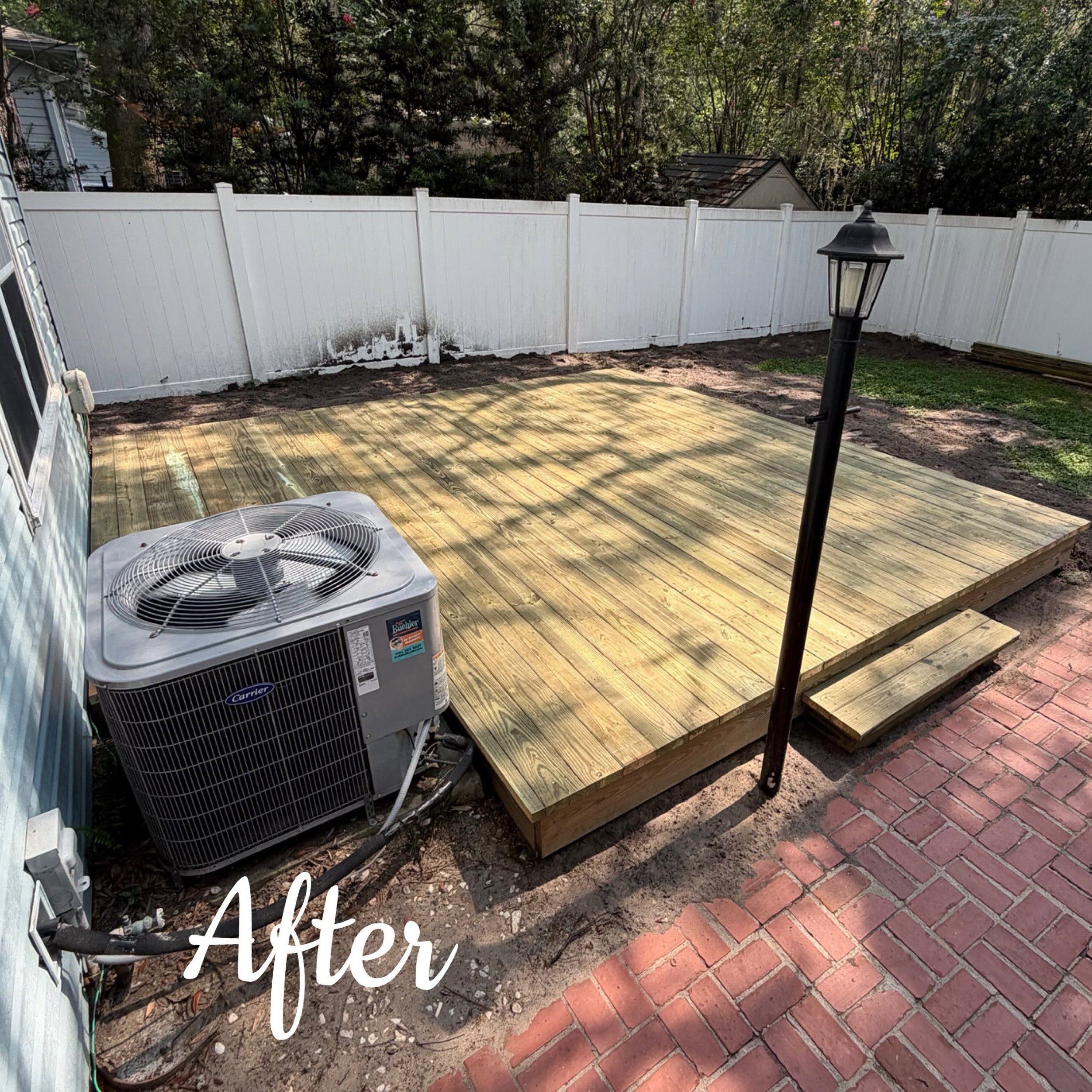 we gave this San Marco home a whole new outdoor living space with a custom 16x16 deck—perfect for family dinners, morning coffee, and weekends spent outside.