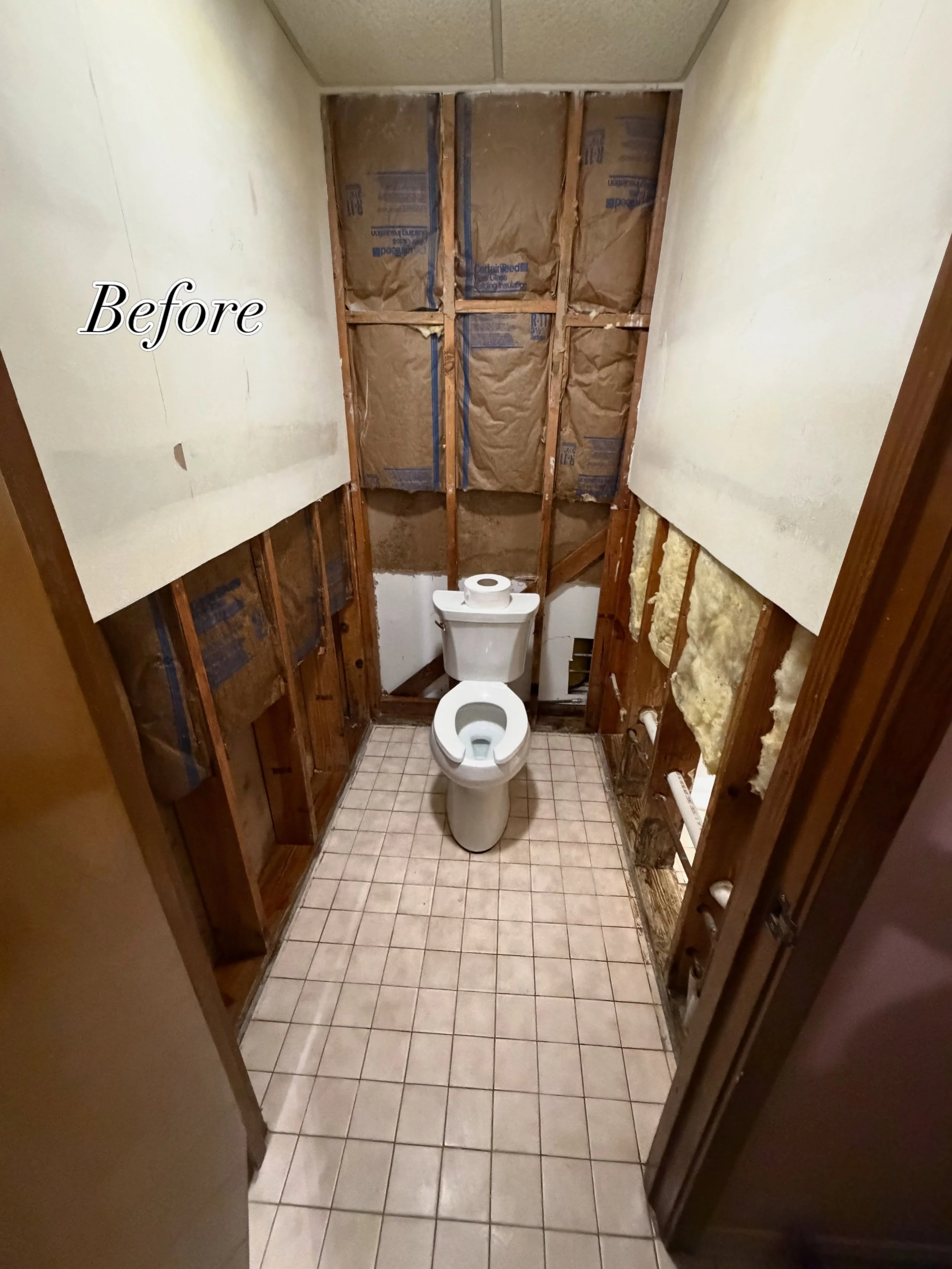 Commercial business water damage repair-Bathroom 1