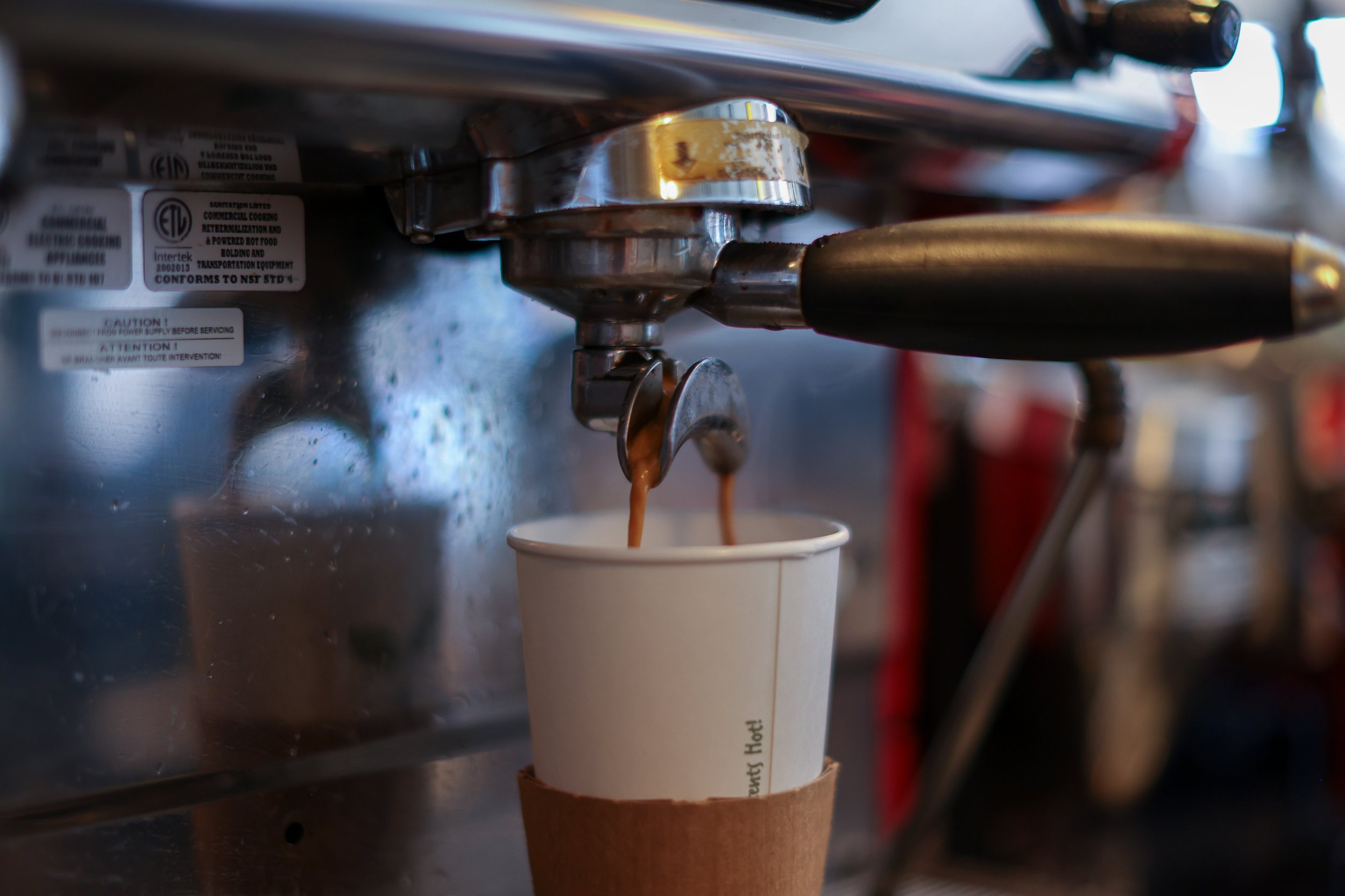 Fresh pull of a coffee shot