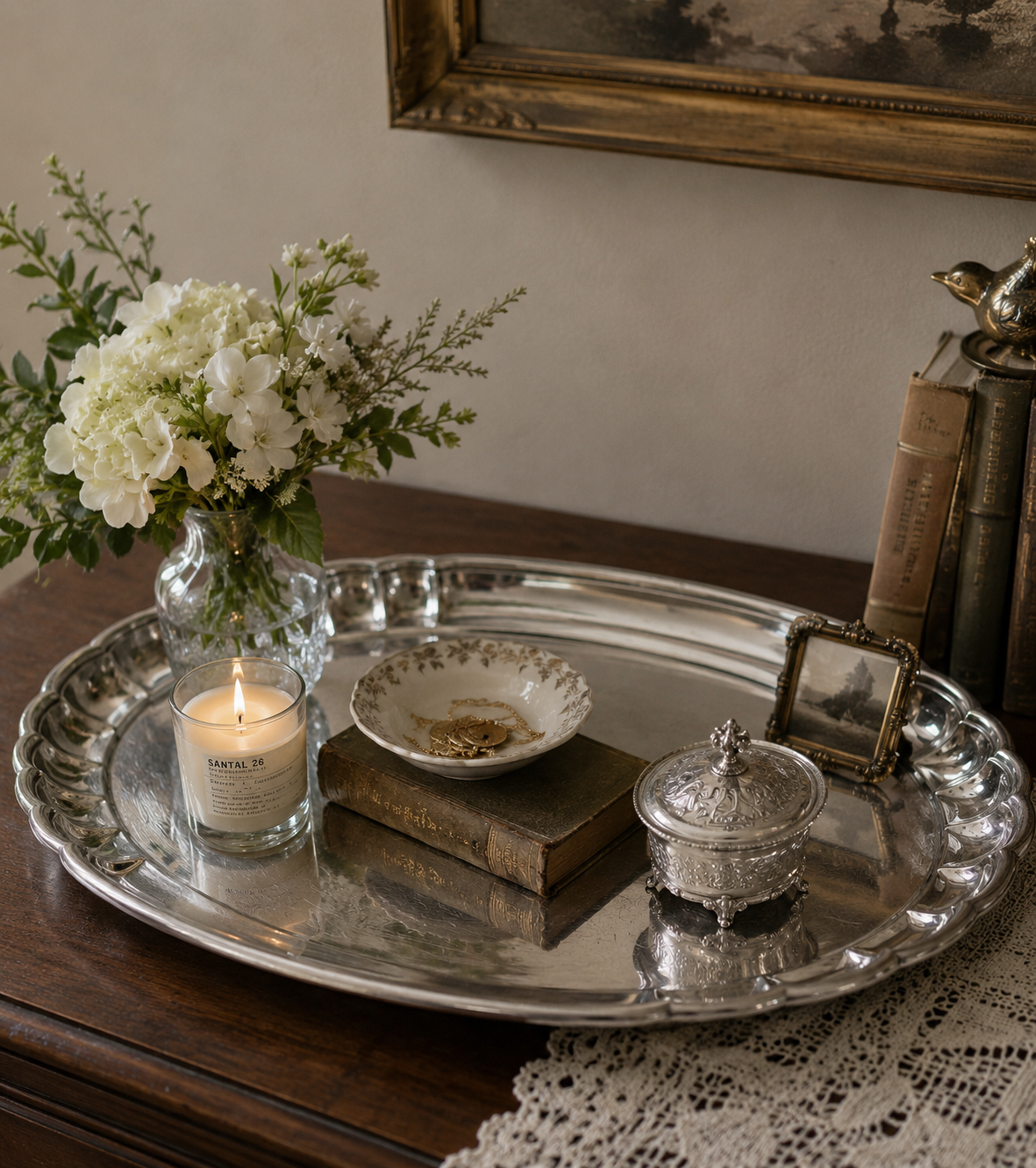 Silverplate Scalloped Tray