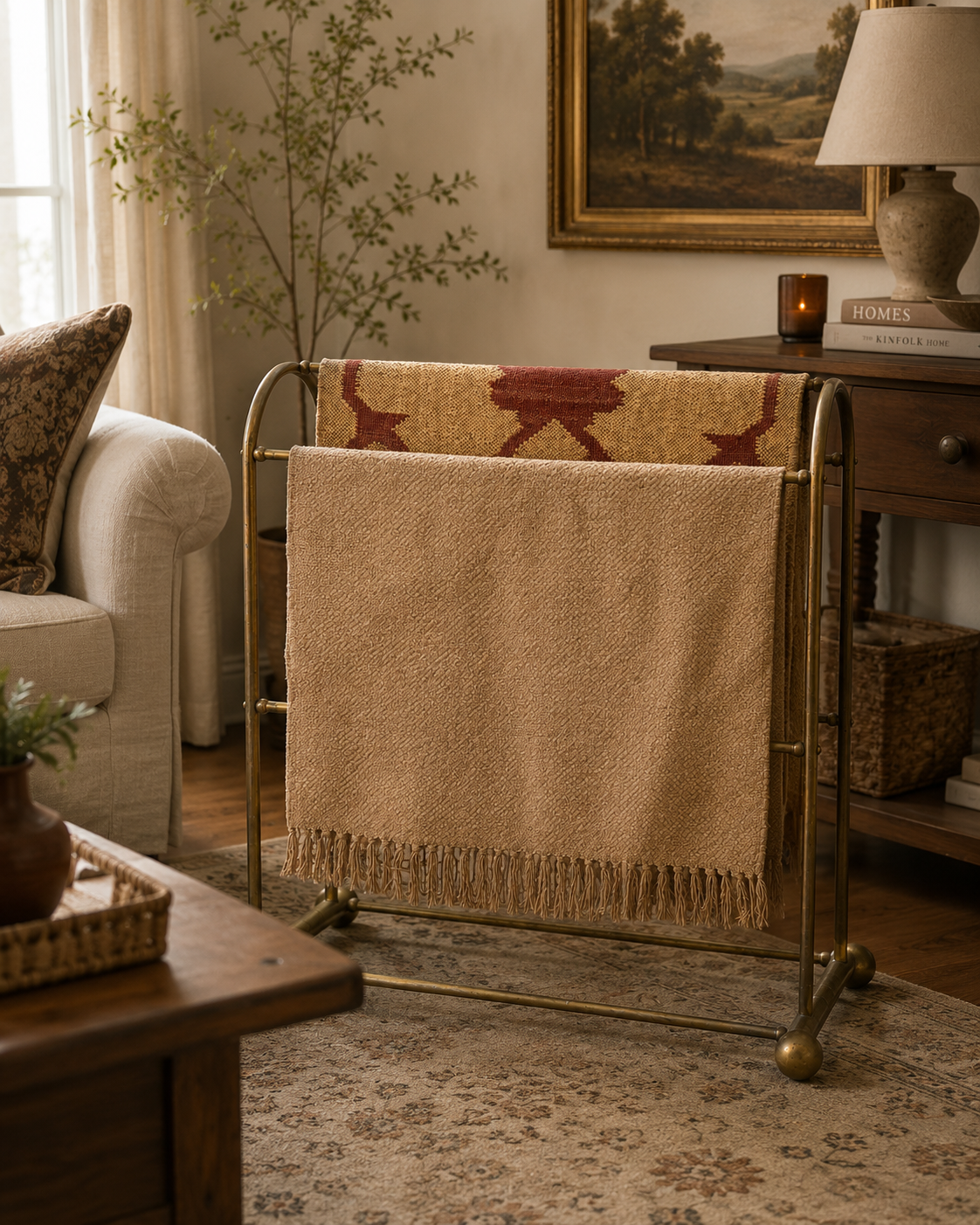 Brass Blanket Rack