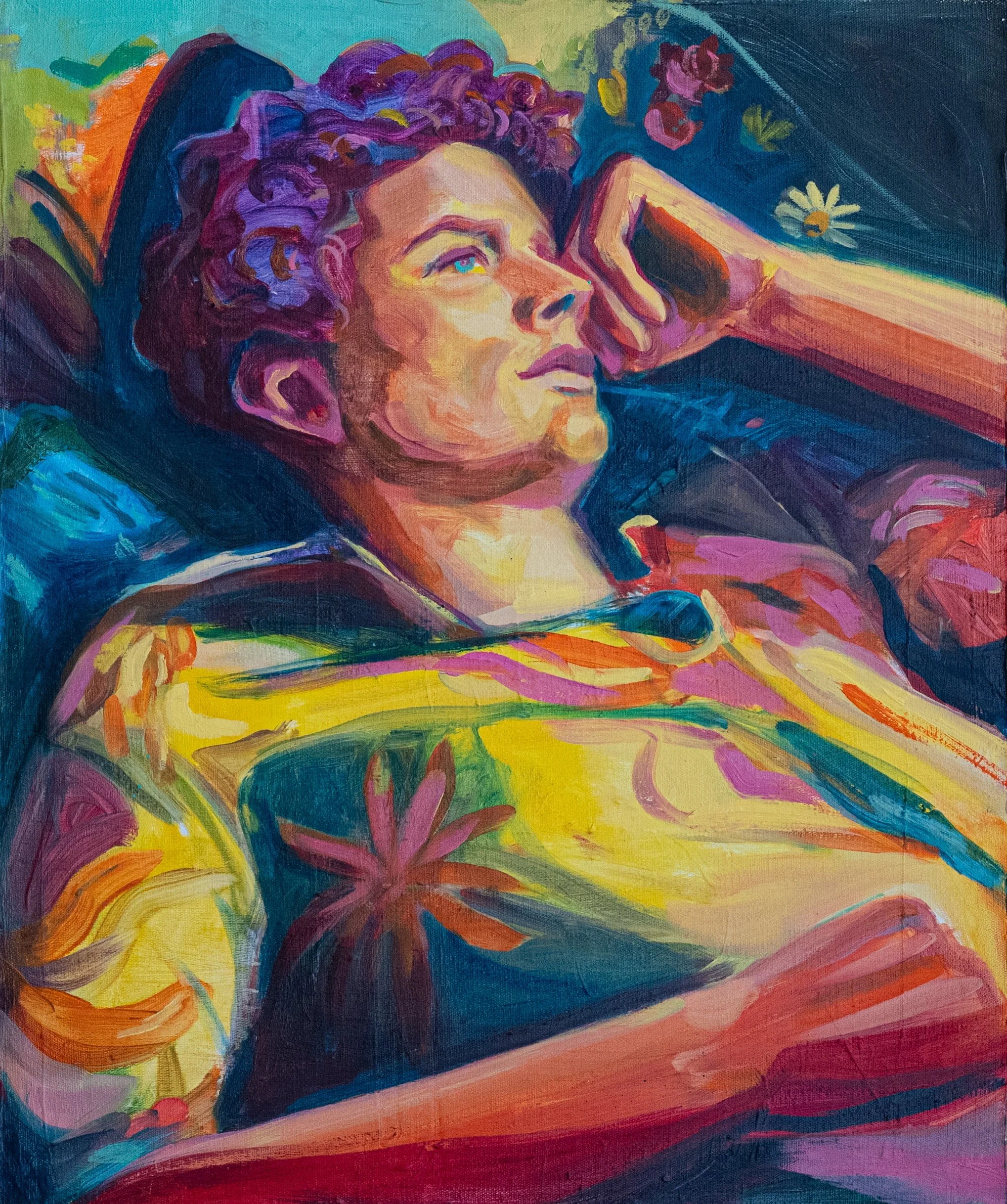 Discover Tomorrow, an original figurative oil painting by Hrvoje Majer. This contemporary artwork explores imagination, hope, intention and the quiet optimism of envisioning a better future.