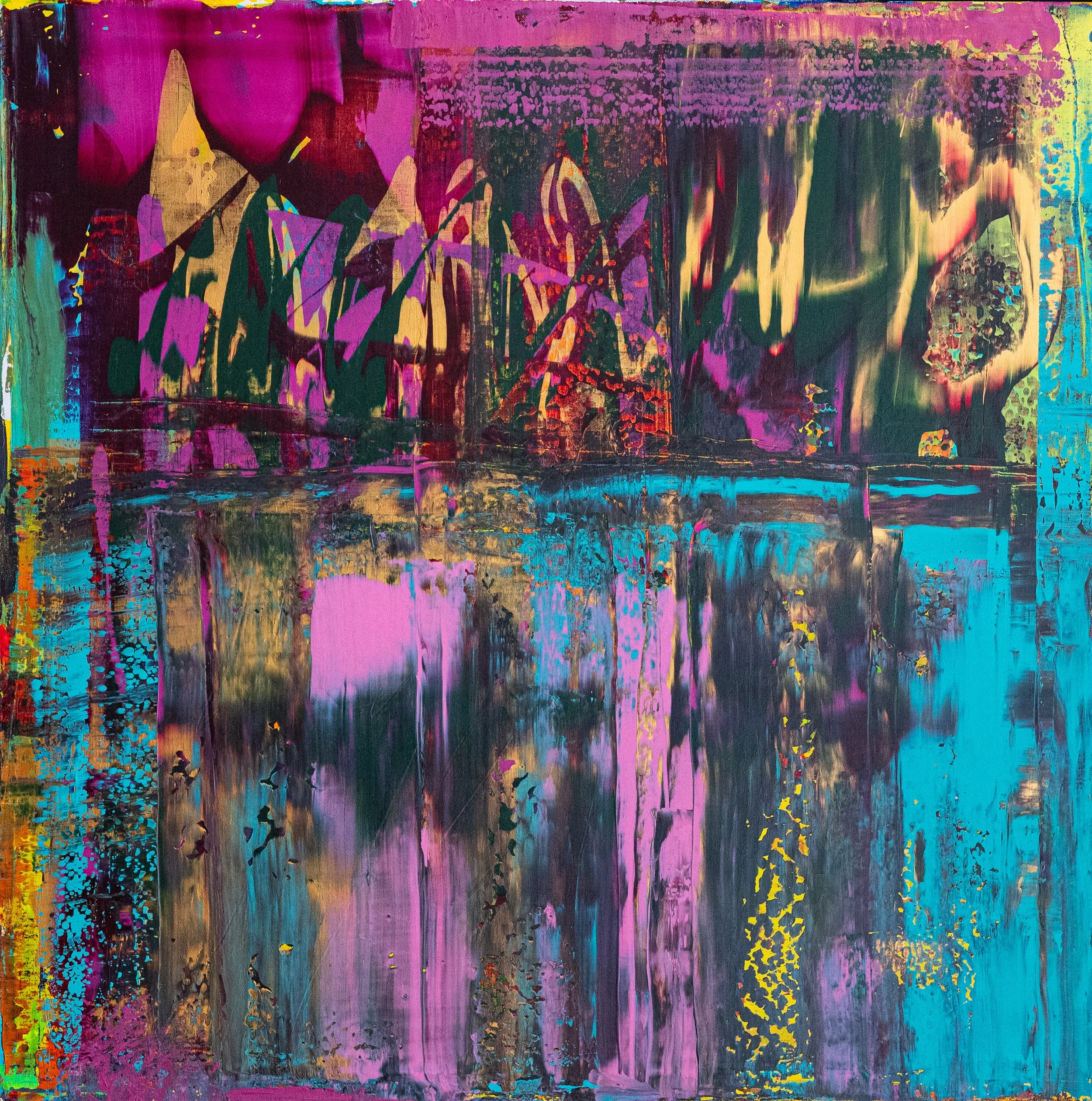Discover Nocturne, an original contemporary abstract painting by Hrvoje Majer. Part of the artist's Abstract Collection, this expressive work explores transformation, light and shadow, layered colour and the quiet beauty of creative renewal.