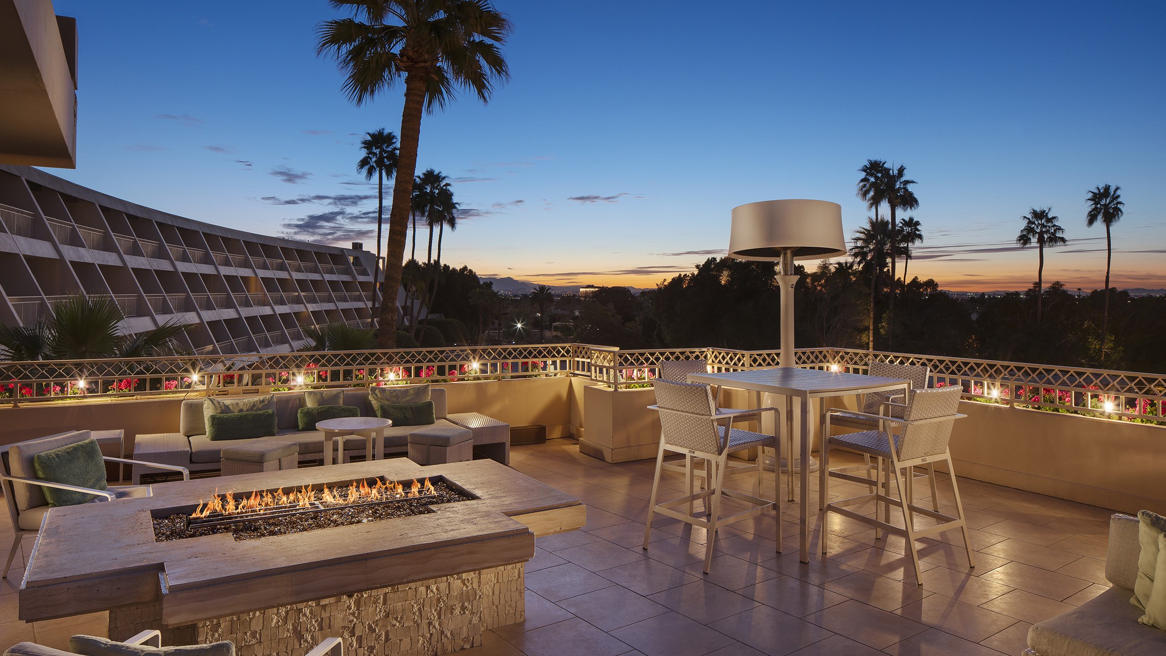 Balcony at the Phoenician with sunset views