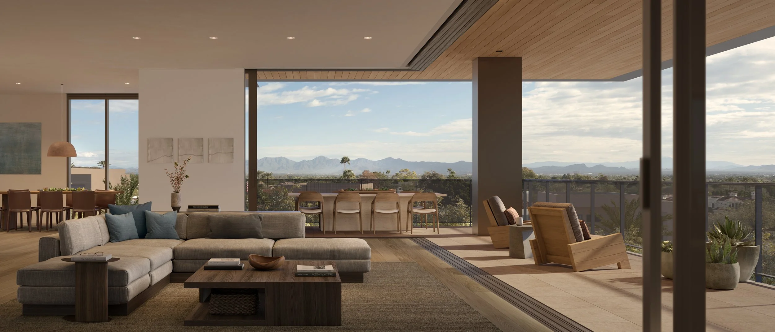 Living area with access to open terrace