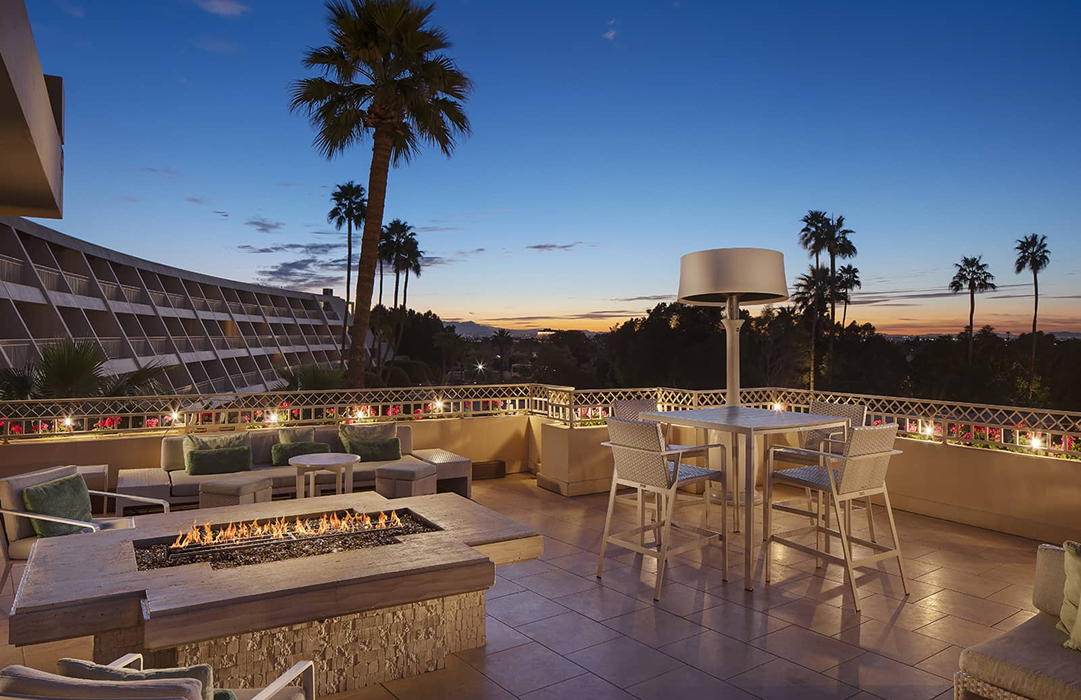 Balcony at the Phoenician with sunset views