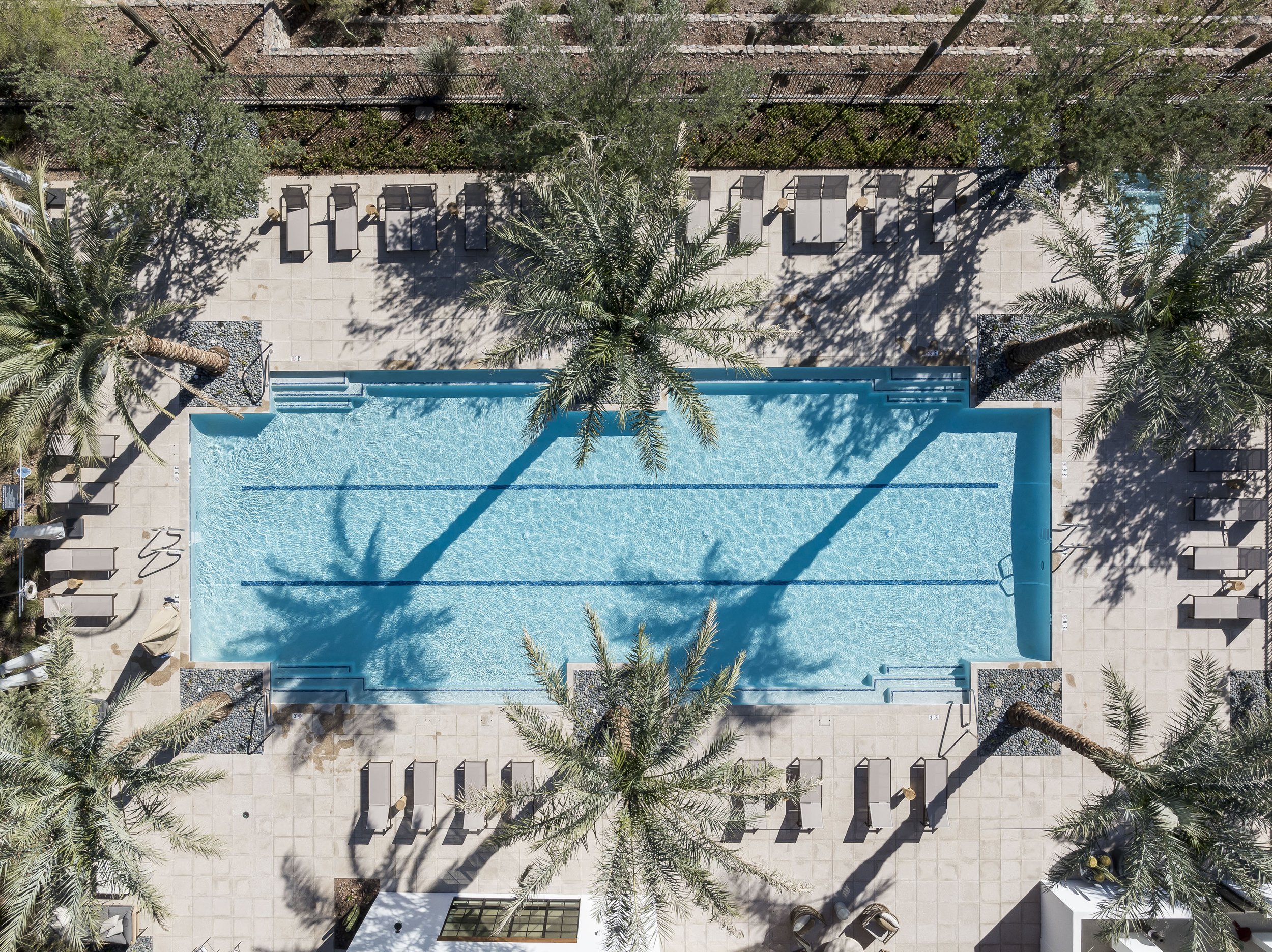 Aerial shot of the pool at the Mountain Club