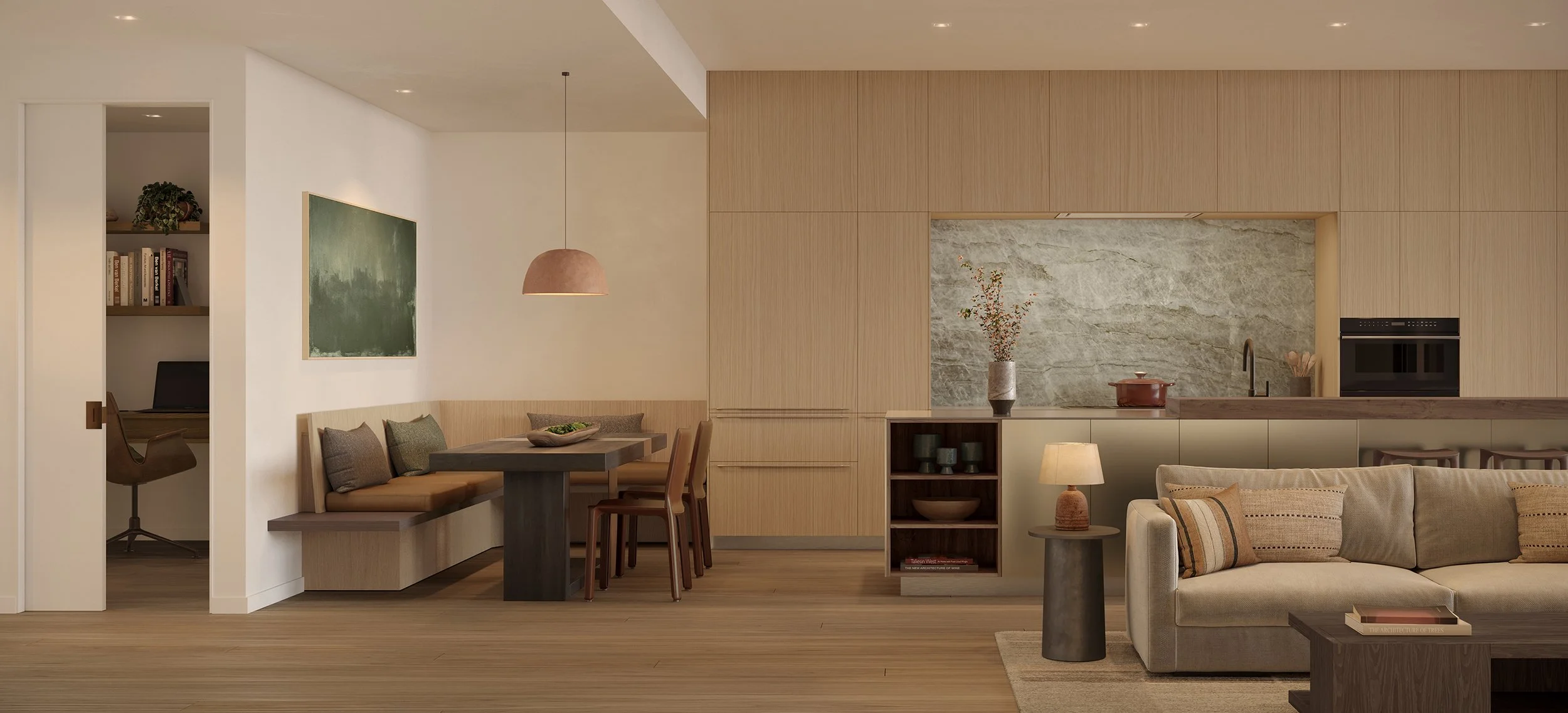 Dining and kitchen layout