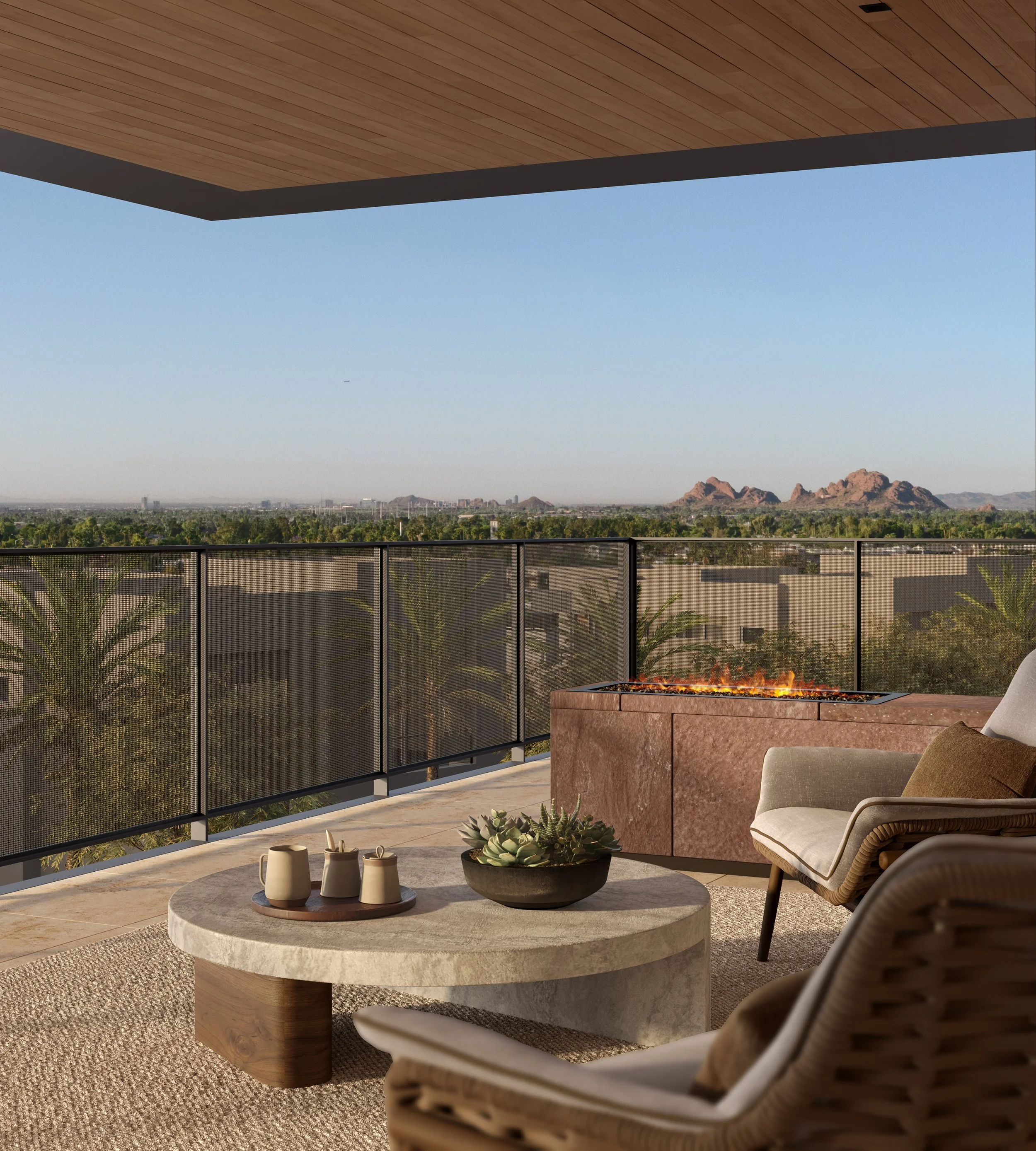 Corner terrace with views of Scottsdale