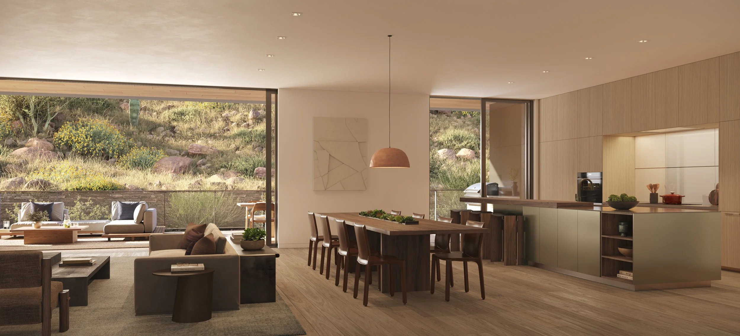 Open floor plan with access to the outdoors