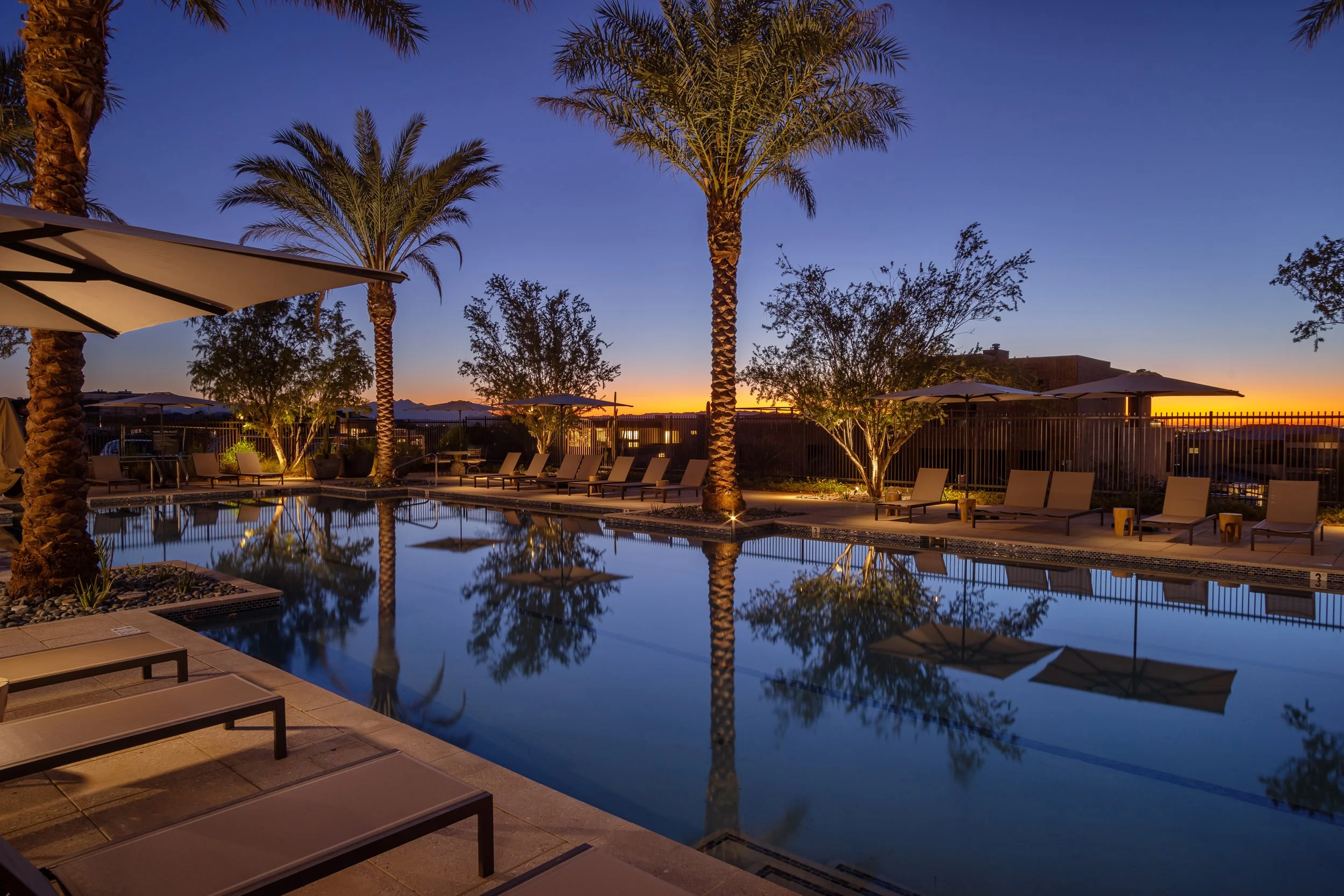 Mountain Club pool in the evening