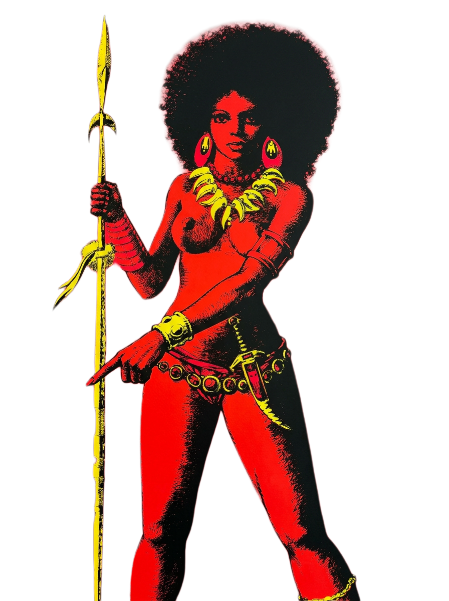 VINTAGE BLACKLIGHT POSTER WAR QUEEN HOUSTON BLACK LIGHT