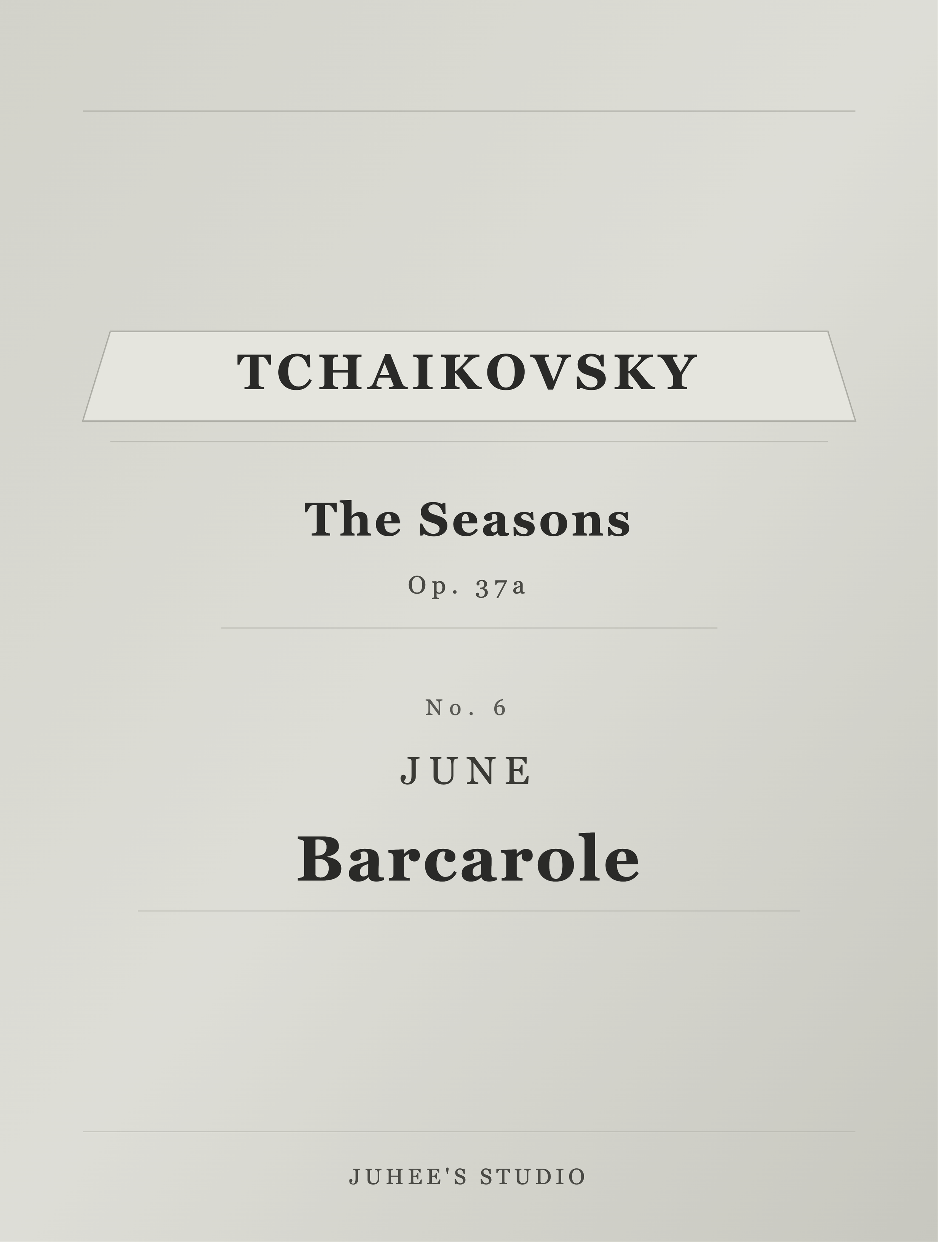Tchaikovsky: The Seasons Op.37a No.6  June (Barcarole)