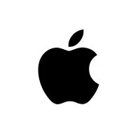 Black Apple logo on a white background