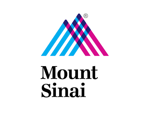 Mount Sinai logo with colorful overlapping triangles and text