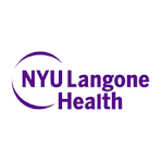 NYU Langone Health logo with purple text and design elements