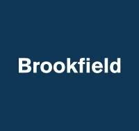 Brookfield logo with white text on a dark blue background.