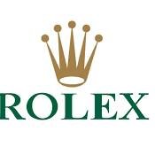 Rolex logo with gold crown above green text