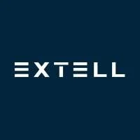 Extell logo on a dark blue background