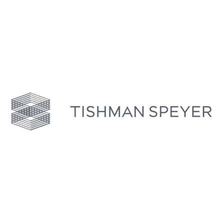 Logo of Tishman Speyer with a geometric cube icon.