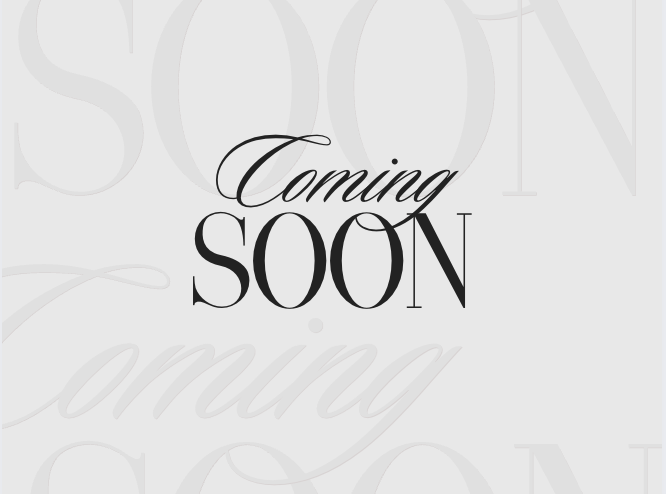 A white background with the words 'Coming SOON' in elegant black script and serif font.