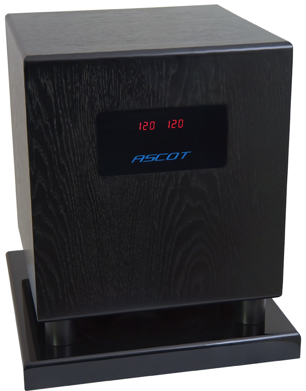A black kitchen appliance with a digital display showing the temperature 120 and the brand name ASCOT.