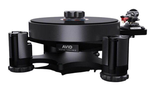 AID Turntable with a black base and tonearm, used for playing vinyl records.