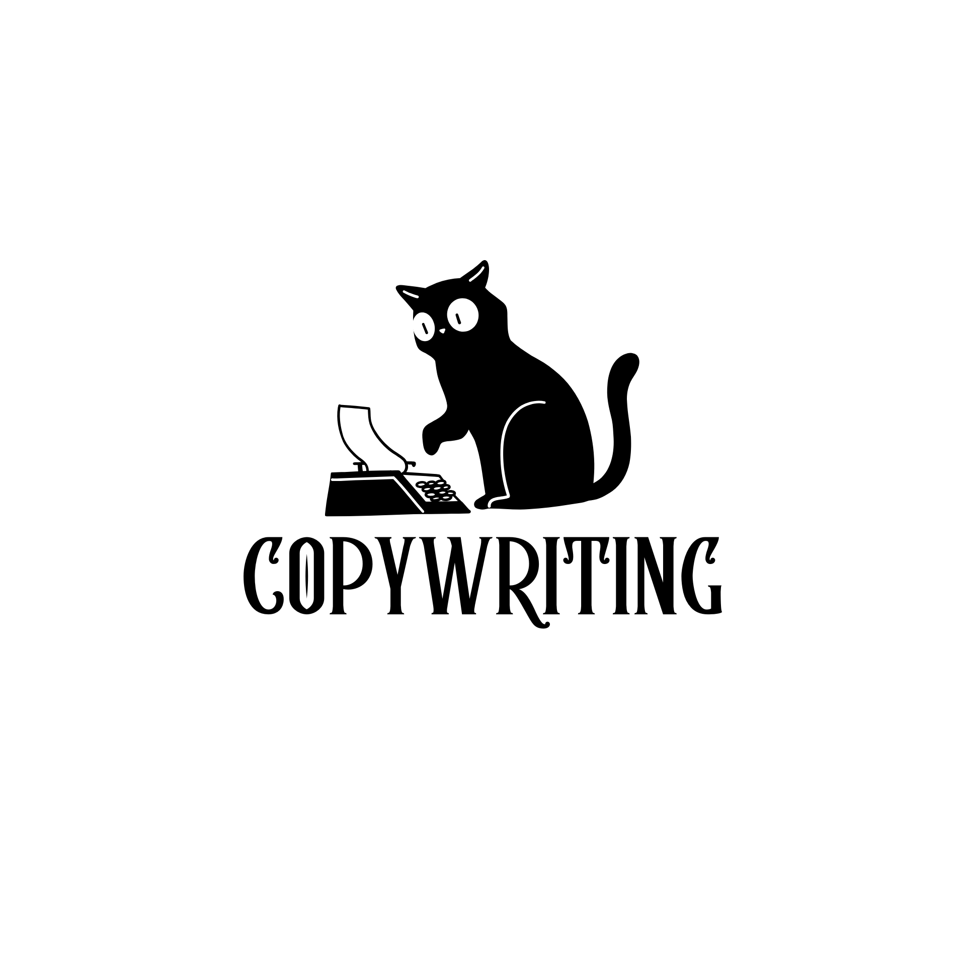 Cat typing on typewriter.