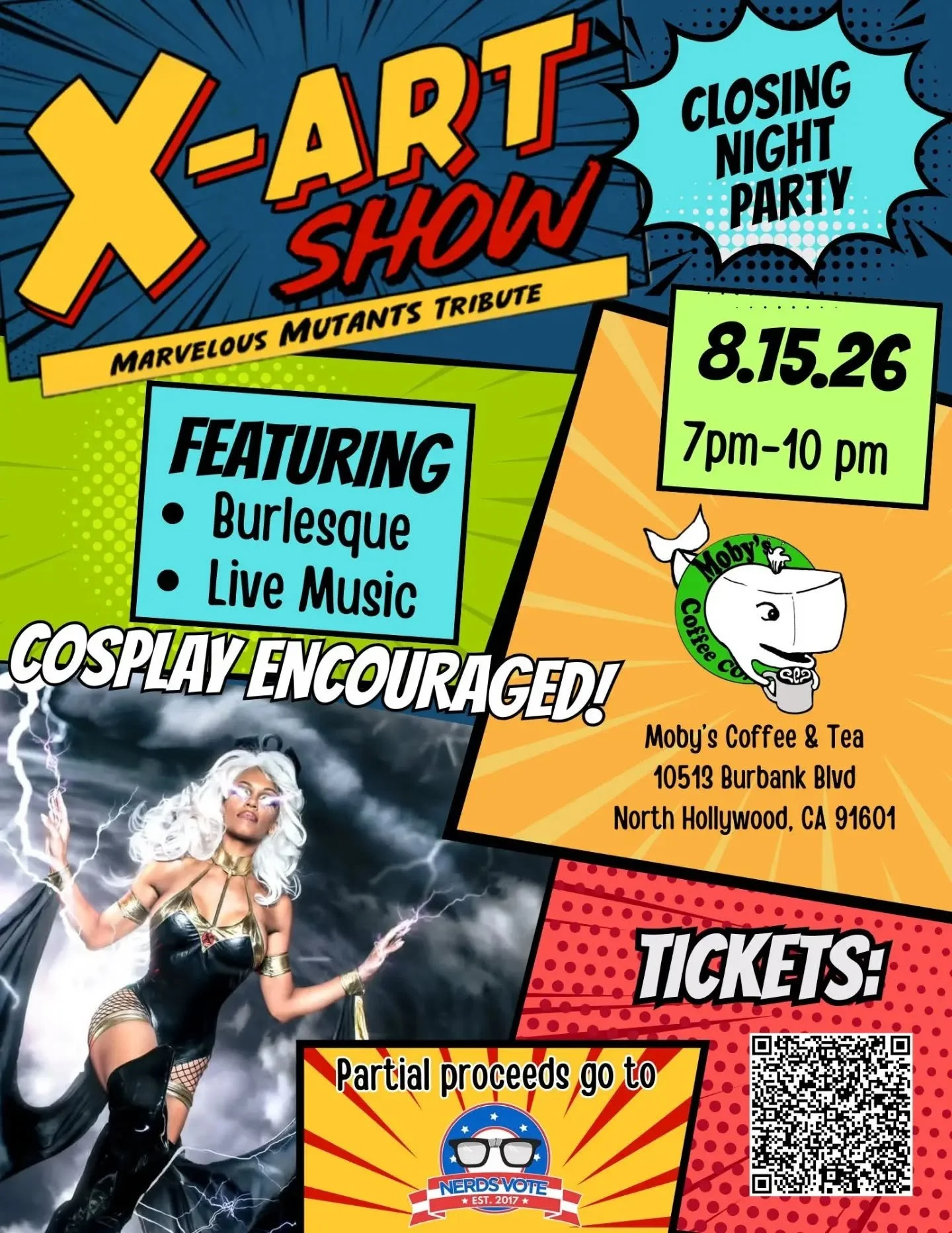 The X Art Show: Closing Night Party, featuring burlesque and live music

Join us on August 15th for the Closing Night Party of the X Art Show- featuring music, dancing, cosplaying, and burlesque performances throughout the evening from some of your f