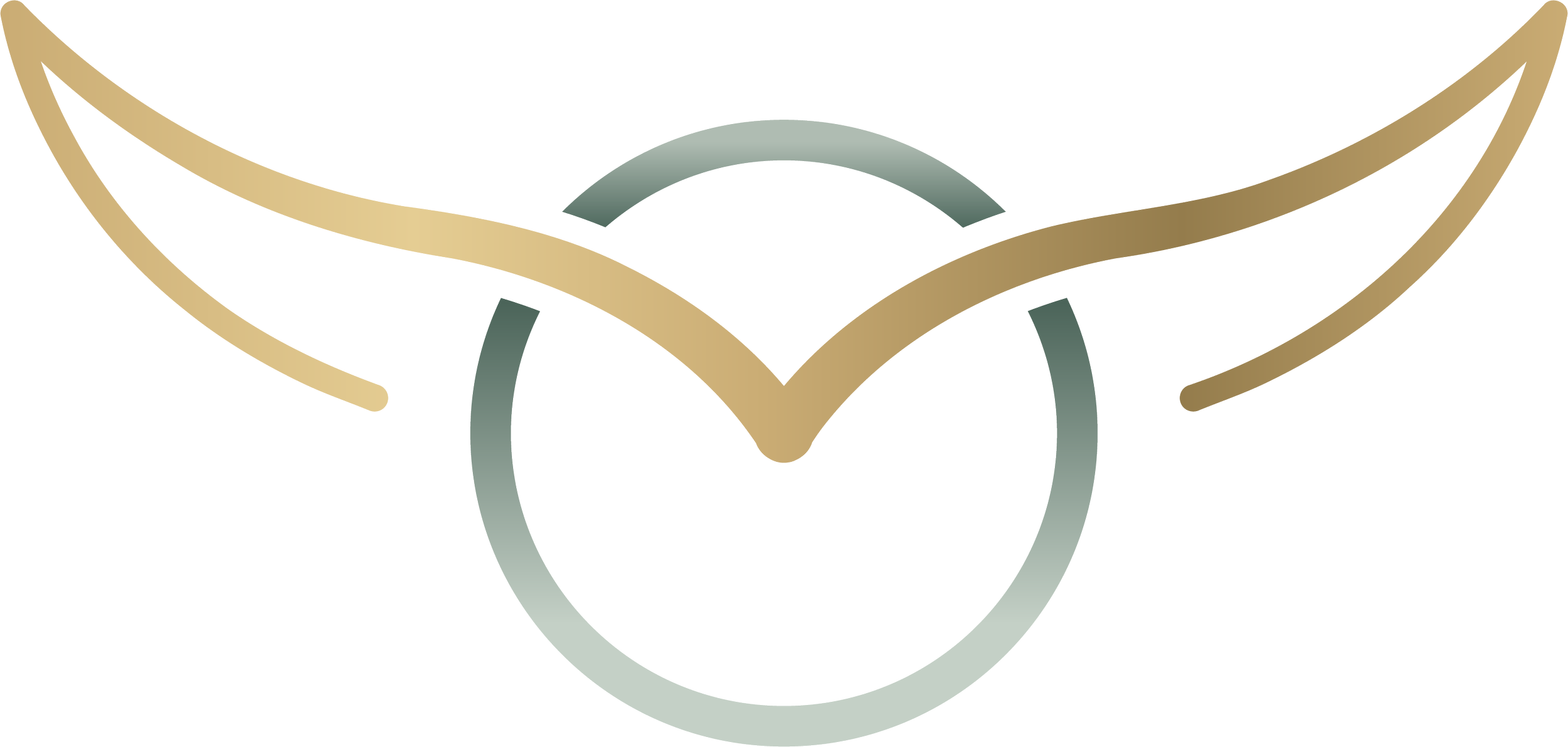 Abstract digital image with overlapping gold and gray shapes, resembling a stylized logo or design element.