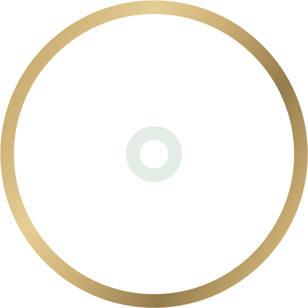A gold Bitcoin coin with a raised Bitcoin symbol in the center.