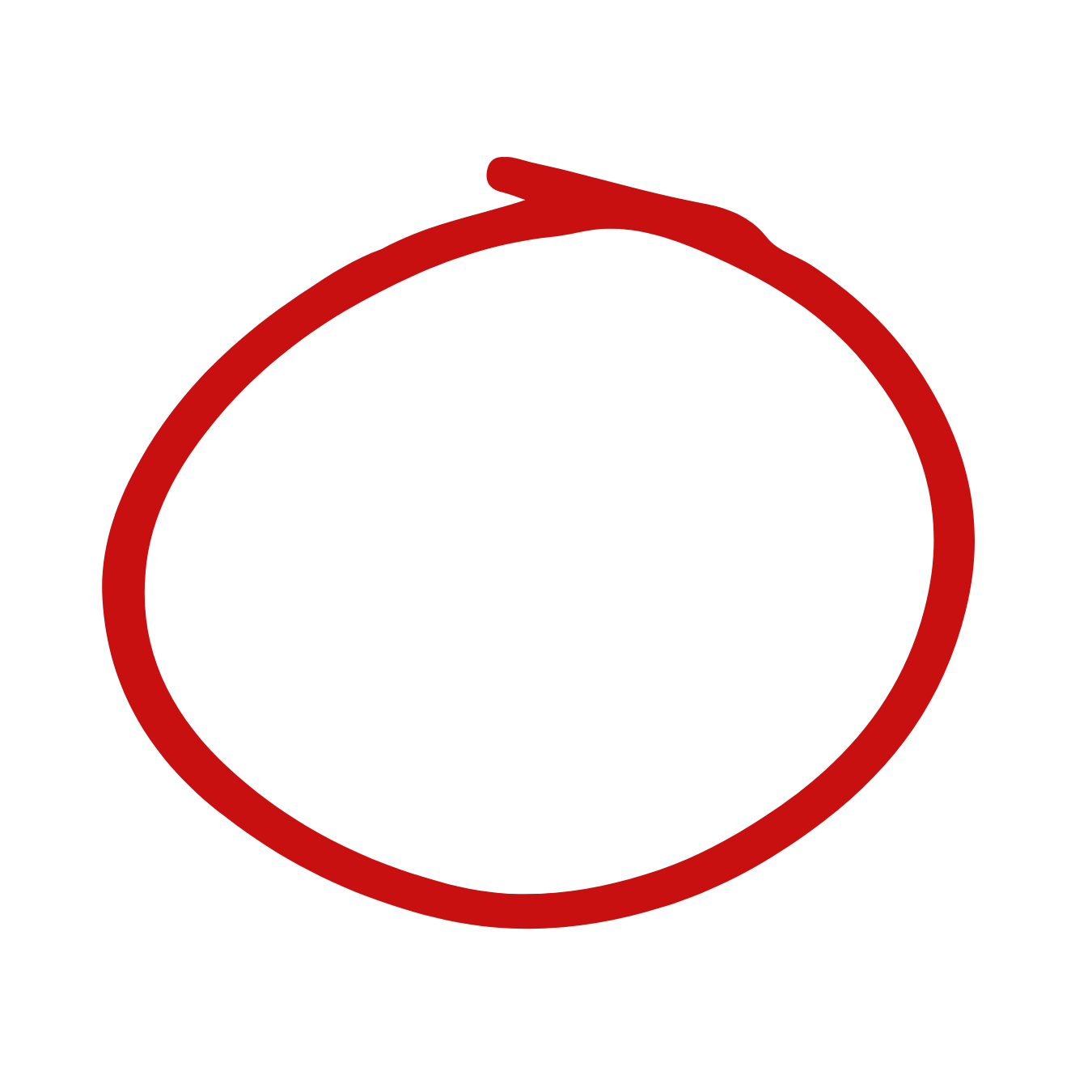 Icon of three white human figures enclosed in a red circle with an arrow, symbolizing a group or community.