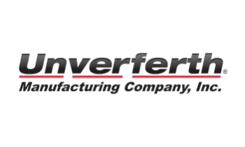 Unverferth Manufacturing Company, Inc. logo with black background, gray and red text.