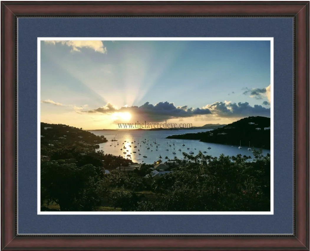 Anchored in Paradise Great Cruz Bay 24x18 - Framed.jpg