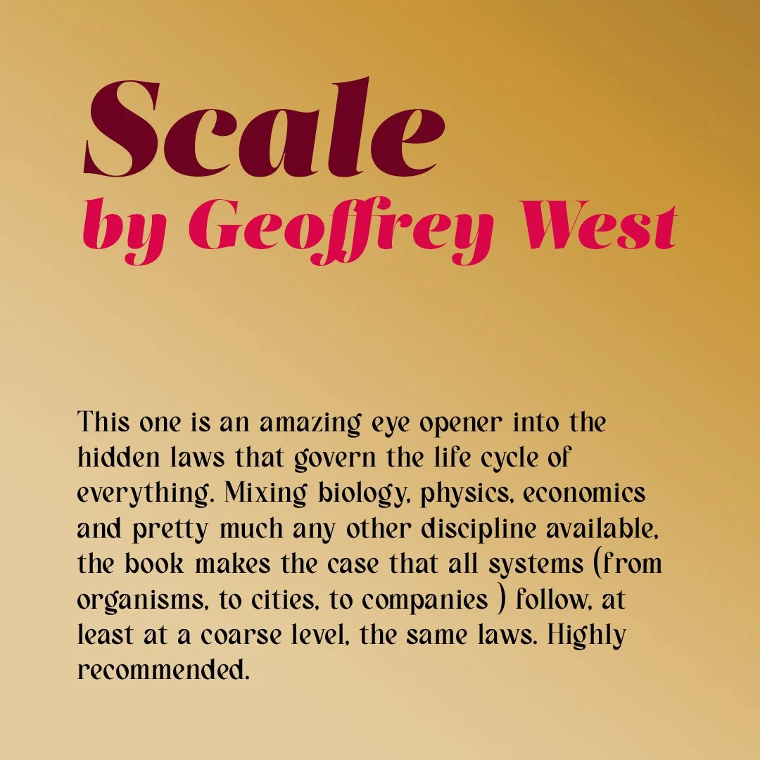 Reading notes for Scale by Geoffrey West.