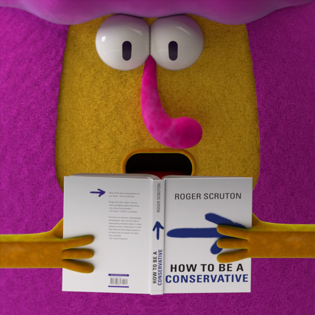 3D editorial illustration inspired by How to Be a Conservative by Roger Scruton.