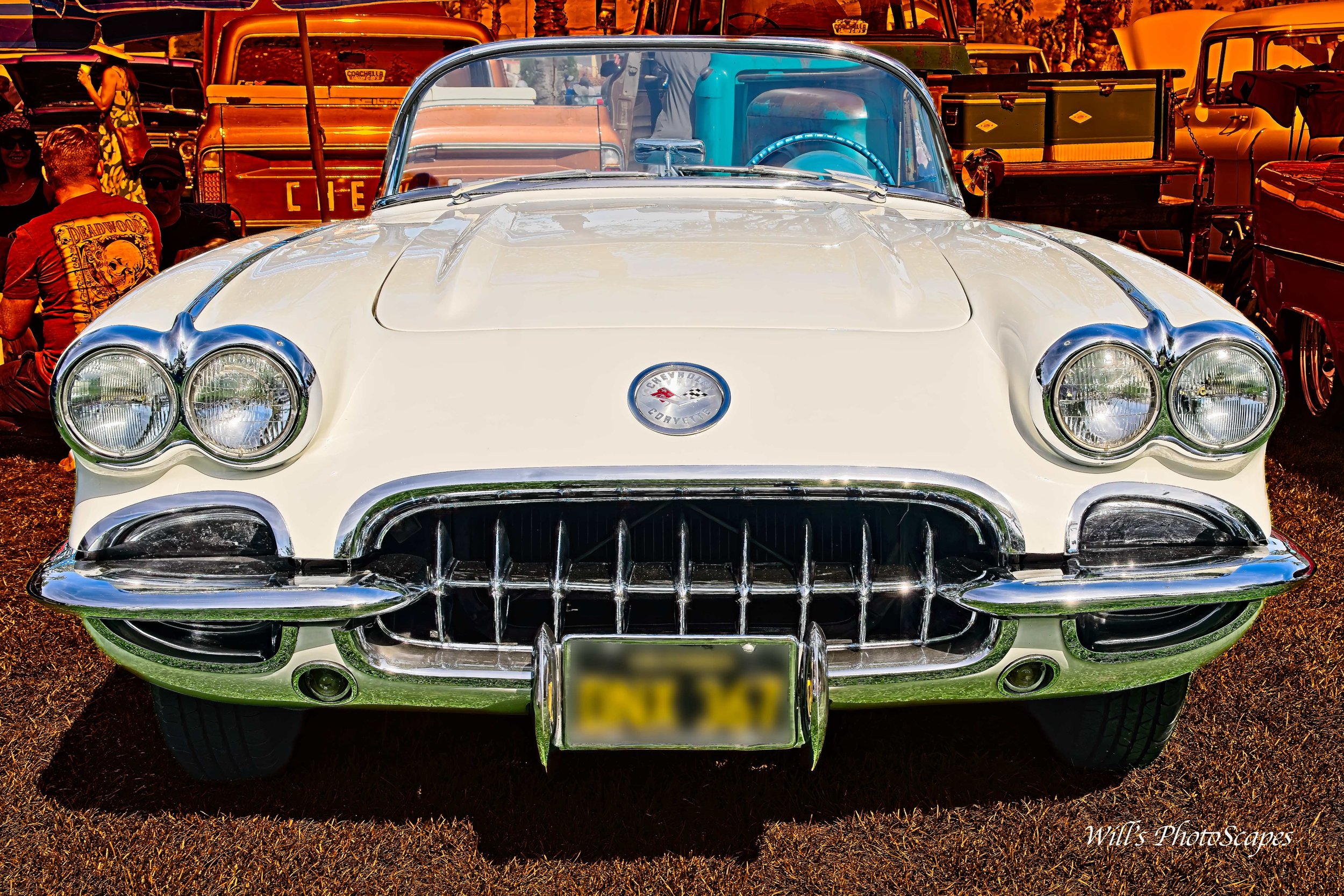White Vette Grill (12x18)